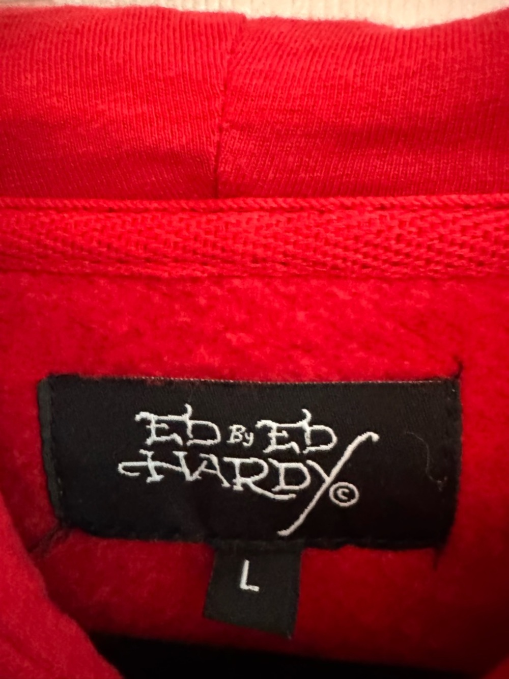 ED HARDY Dragon Cherry Zip Up Tattoo Hoodie Size Large *LIKE NEW* - Picture 5 of 7